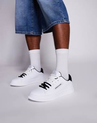chunky logo sneakers in white and black