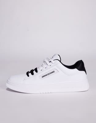 Armani Exchange Chunky Logo Sneakers In White