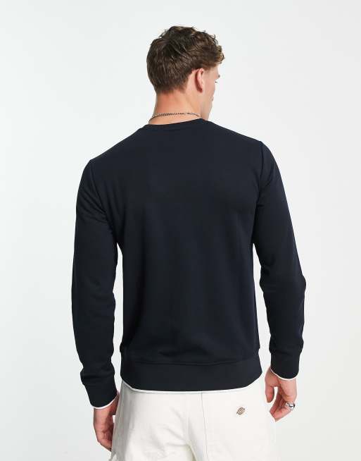 Armani Exchange circle logo crew neck sweat in navy | ASOS