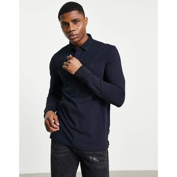 Armani exchange long deals sleeve polo