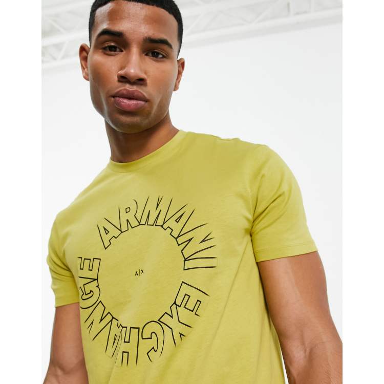 Yellow armani store t shirt