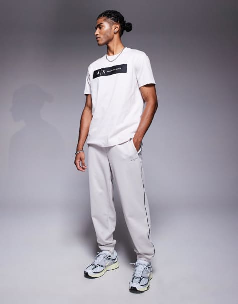 Armani Exchange co-ord cuffed jogger in cream