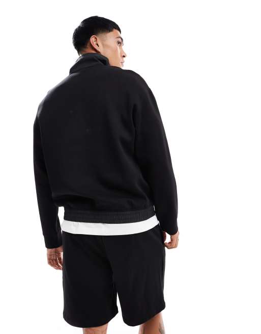 Armani Exchange co-ord half zip sweatshirt in black with zip pocket detailing , 2 of 4
