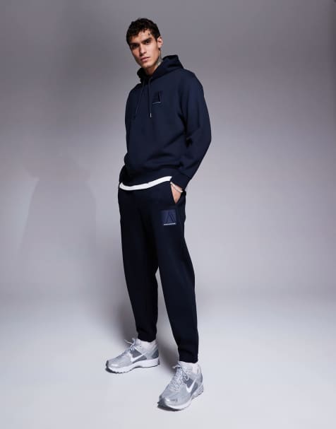 Armani Exchange co-ord joggers in navy - view 1