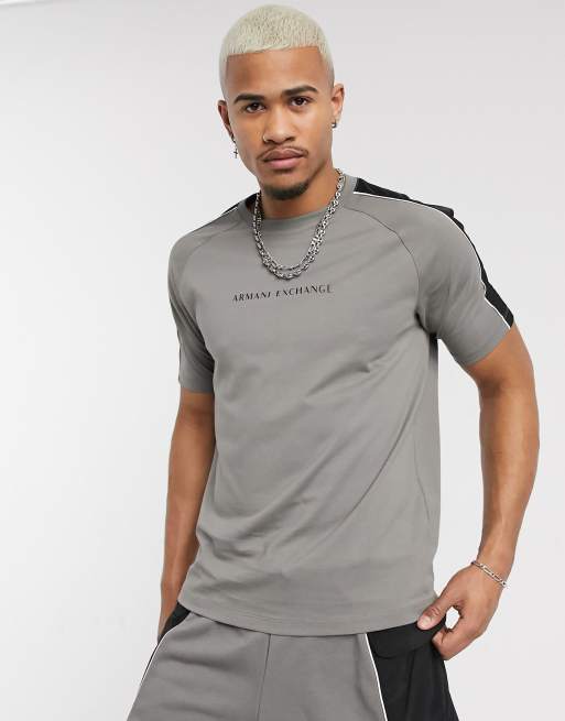 Armani Exchange colourblock hoodie & shorts co-ord in grey SUIT 4 | ASOS