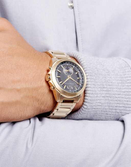 Armani Exchange Connected AXT1008 bracelet hybrid smart watch in gold | ASOS