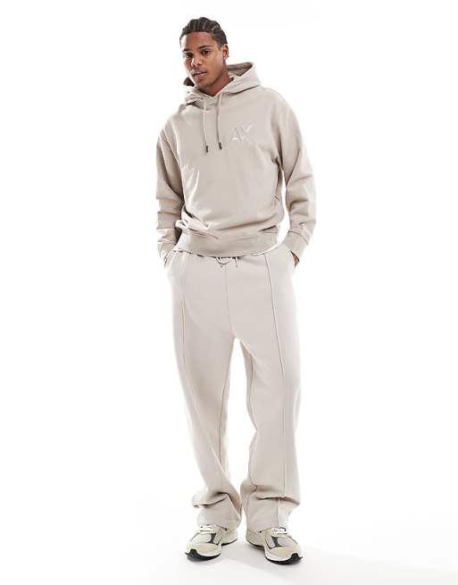 Armani Exchange contrast chest logo hoodie in beige | ASOS Armani Exchange contrast chest logo hoodie in beige | ASOS