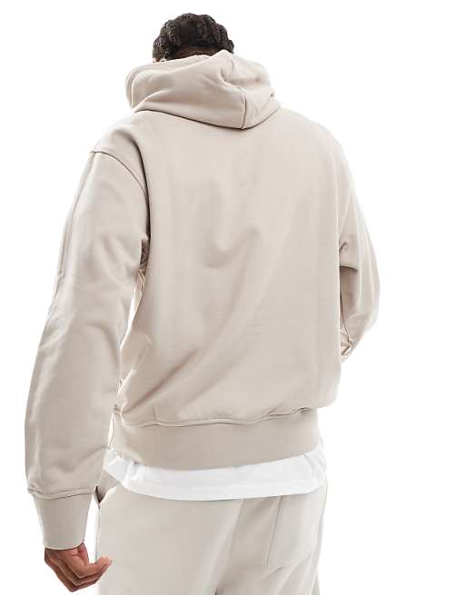 Armani Exchange contrast chest logo hoodie in beige | ASOS Armani Exchange contrast chest logo hoodie in beige | ASOS