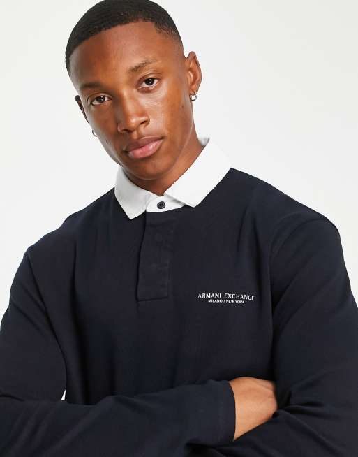 Long sleeve armani outlet polo shirt