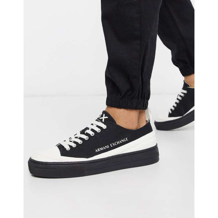 Armani exchange cheap canvas trainers