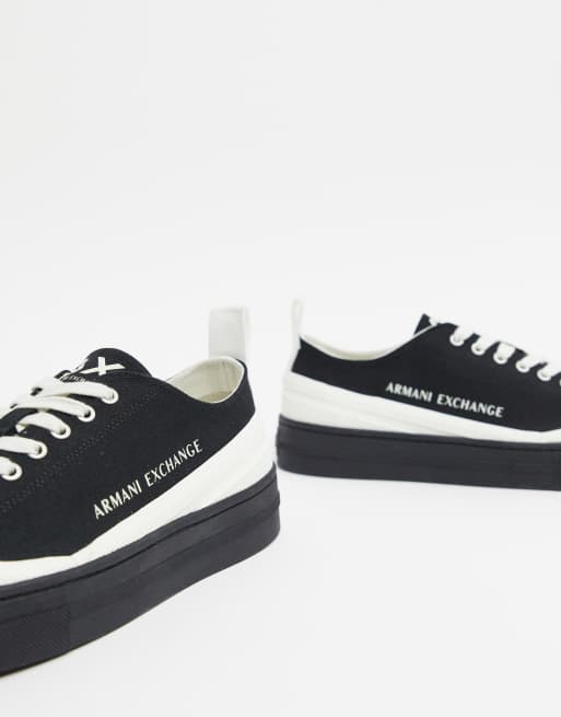 Armani exchange deals canvas trainers