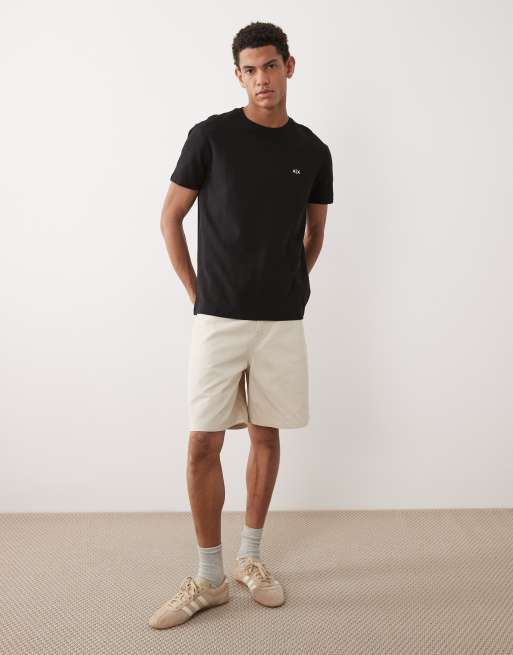 Armani Exchange cotton jersey jacquard t-shirt in black, 2 of 5
