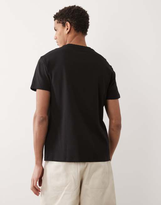Armani Exchange cotton jersey jacquard t-shirt in black, 5 of 5