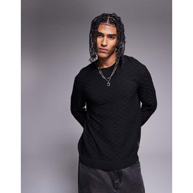 ARMANI EXCHANGE アーカイブ ドライバーズ ニット 黒 ブラック 中古・古着通販】ARMANI EXCHANGE (アルマーニ エクスチェンジ