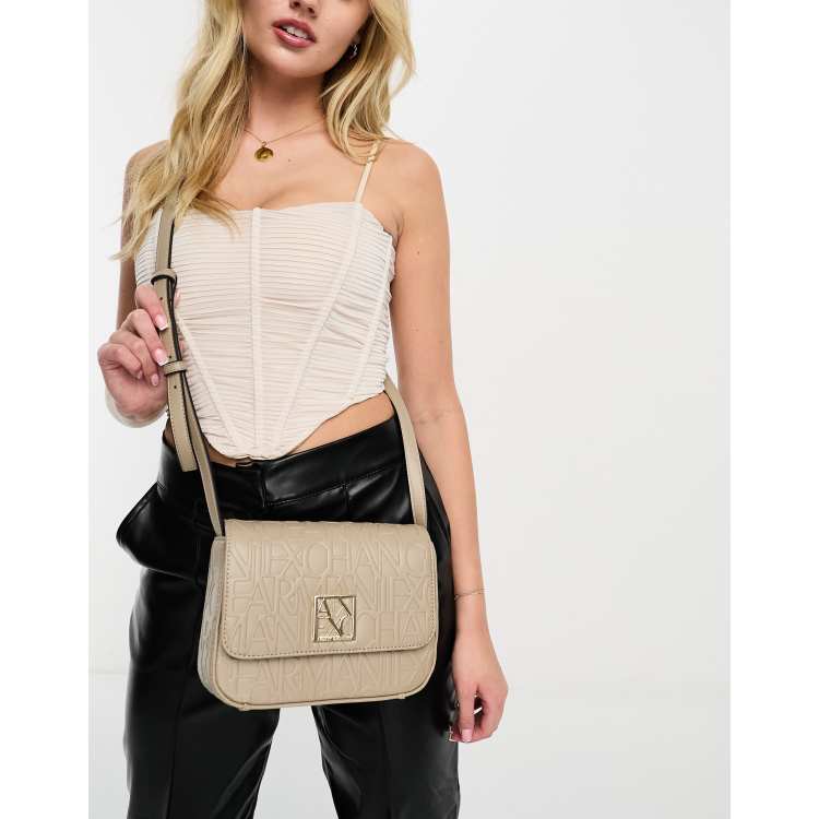 Armani Exchange cross body bag in light beige ASOS