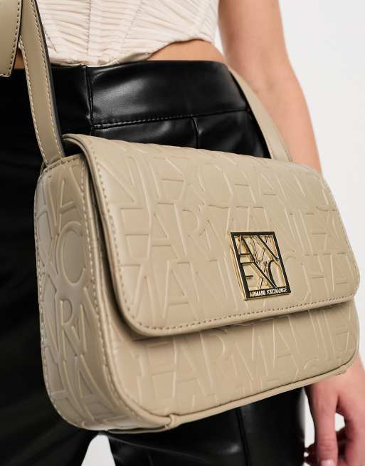 Armani Exchange cross body bag in light beige ASOS