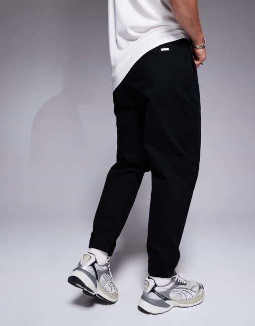 Armani Exchange cuffed cargo pants in black ASOS