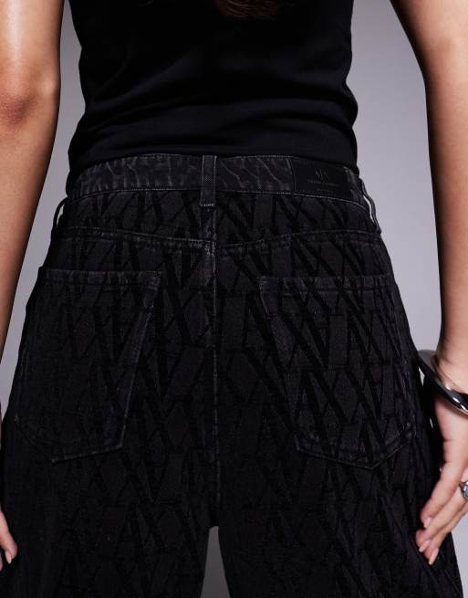 Armani Exchange – Czarne jeansy z baryłkowymi nogawkami, 4 z 5