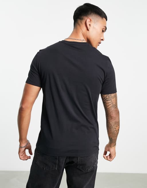 Armani Exchange – Czarny t-shirt z tekstowym logo  , 3 z 4