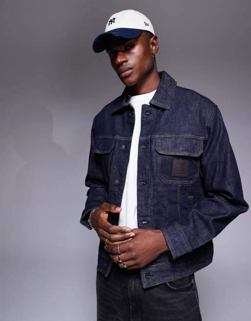 Armani Exchange denim jacket in dark blue | ASOS