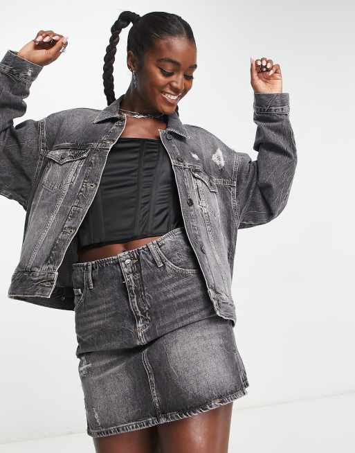 Armani Exchange denim jacket in grey ASOS