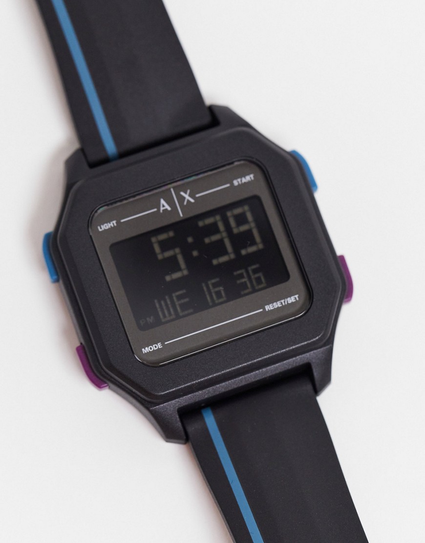 Armani Exchange - Digitaal uniseks horloge in zwart AX 2955