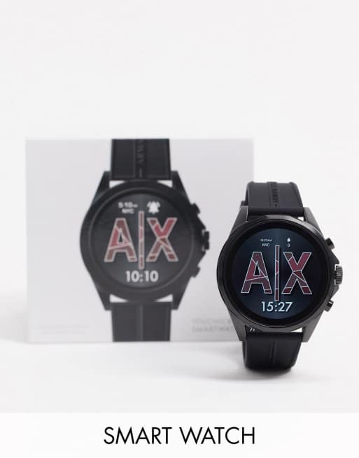 Armani Exchange Drexler silicone smart watch in black AXT2007 ASOS