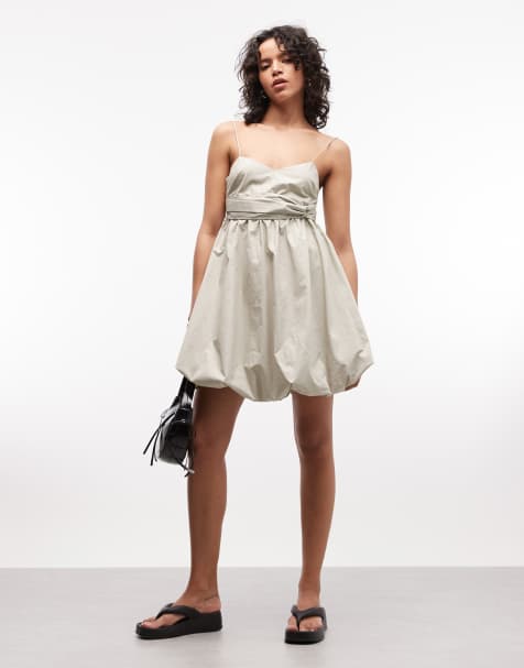 Armani Exchange - Ecrufarvet minikjole med ballondesign - view 1