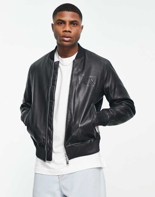 Armani exchange shop faux leather jacket