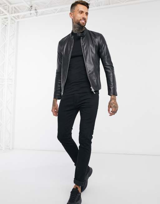 Armani jeans online leather jacket price