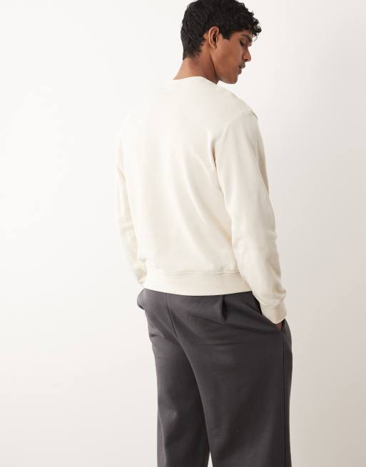 Armani Exchange - Felpa color panna con logo sul petto, 3 di 5