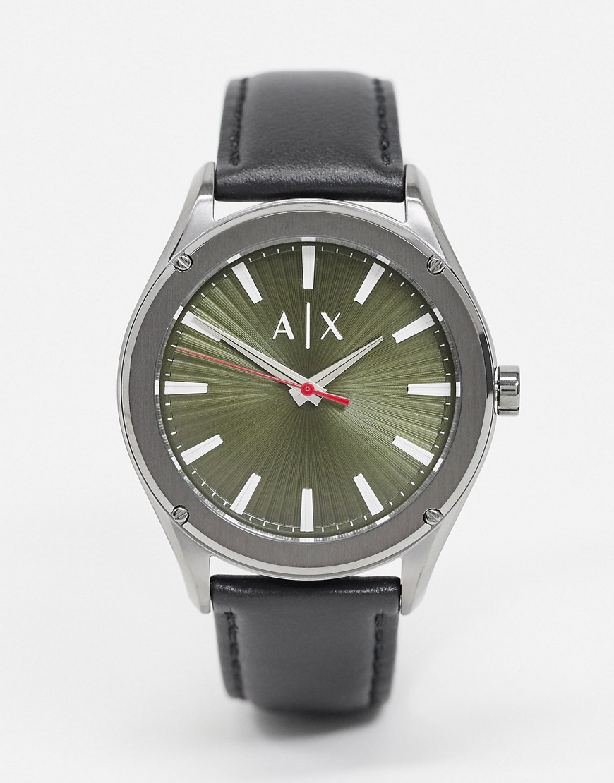 Armani Exchange – Fitz – Svart armbandsklocka i läder