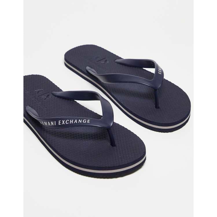 Armani Exchange flip flops in navy | ASOS