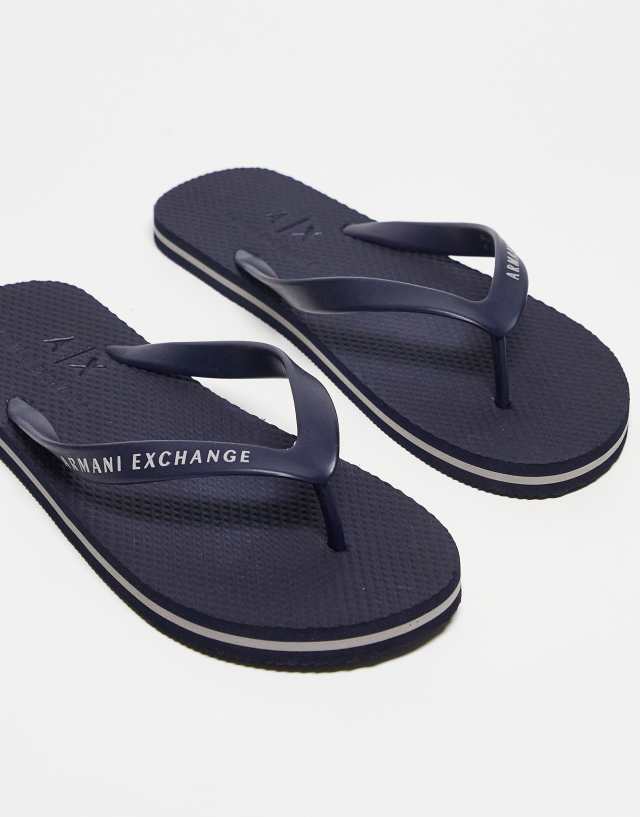 Armani Exchange flip flops in navy