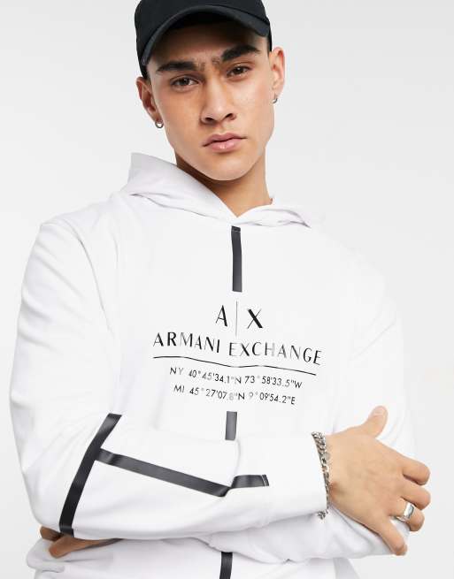 Armani exchange discount hoodie white