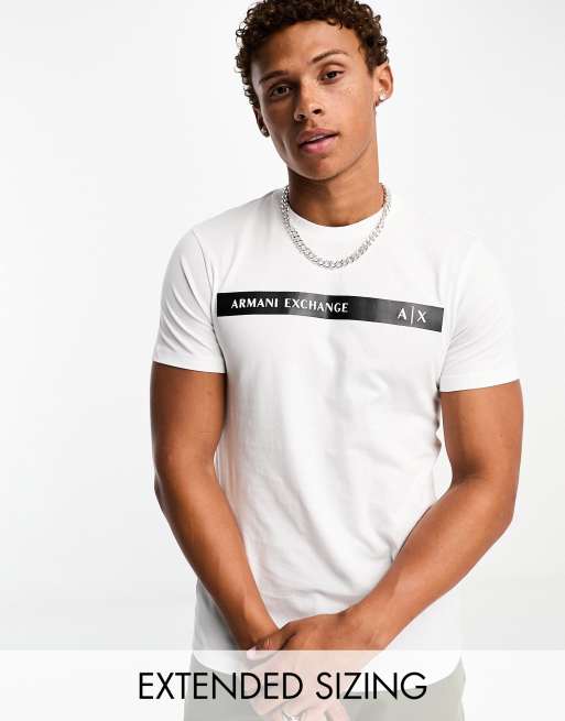 Armani Exchange front taped logo t-shirt in white