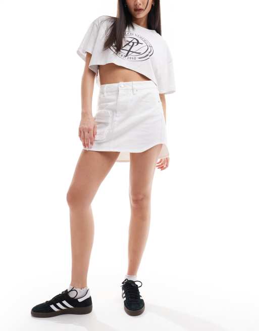 Armani Exchange Gonna di jeans bianca ASOS