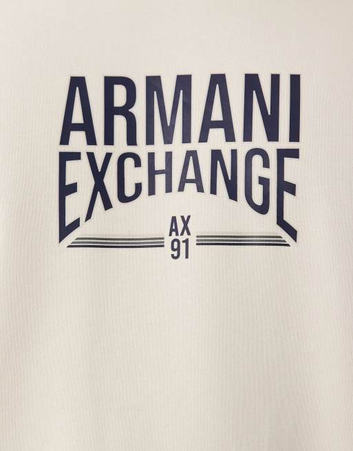 Armani Exchange – Gräddvit sweatshirt med logga på bröstet, 2 av 5