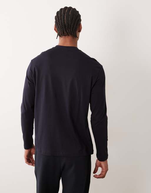 Armani Exchange – Granatowy T-shirt z długimi rękawami i logo, 4 z 5