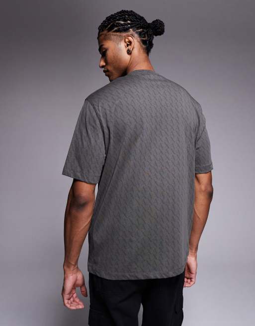 Armani Exchange - Grøn T-shirt med korte ærmer og gennemgående logo, 3 af 5