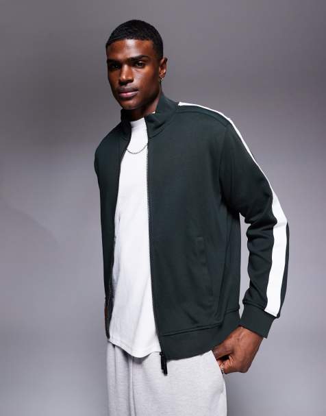 Armani Exchange – Grön träningsjacka med tejpad logga - view 1