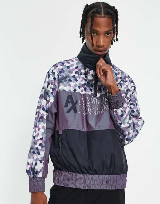 Armani Exchange half zip shell jacket in purple | ASOS