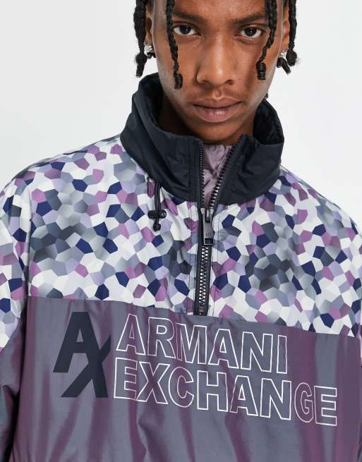 Armani Exchange half zip shell jacket in purple | ASOS