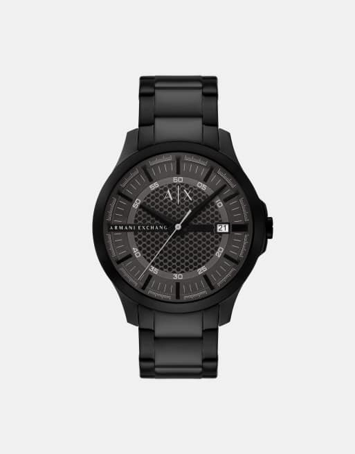 Armani Exchange – Hampton – Herren-Quarzuhr aus schwarzem Edelstahl mit 3 Zeigern