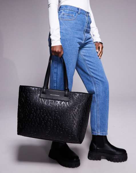 Armani Exchange - Handtas met logo's in zwart - view 1