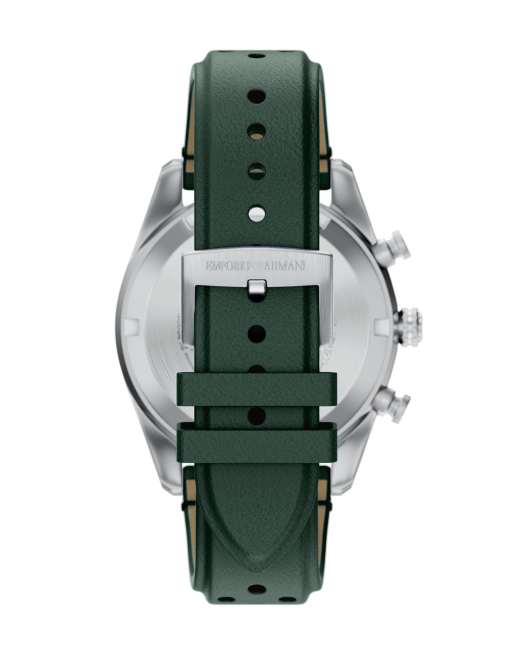 Armani Exchange Herren-Chronograph aus schwarzem Edelstahl mit schwarzem Silikonarmband, 2 von 4
