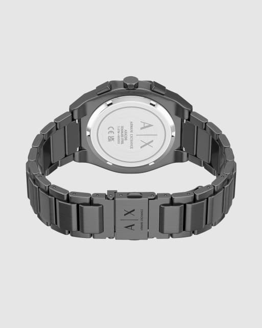 Armani Exchange Herrenuhr mit Chronograph, Edelstahl in Gunmetal, 4 von 4