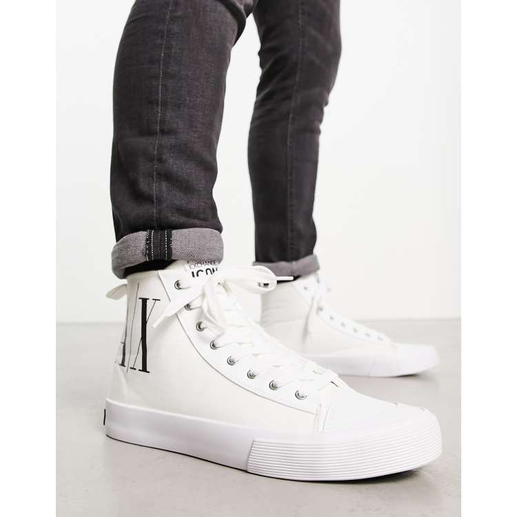 Mens armani high hot sale top trainers