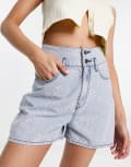 [Armani Exchange] Armani Exchange high waisted denim shorts in blue W32 Blue