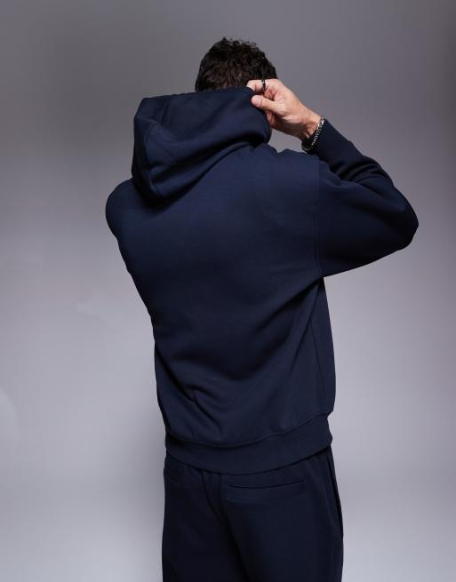 Navy armani hoodie best sale